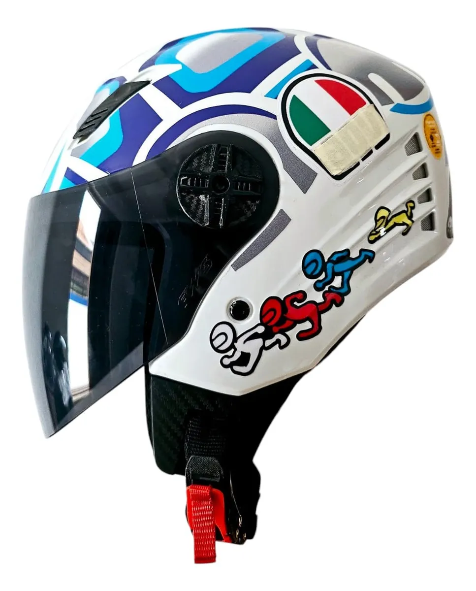 AGV Turtle Azul + Viseira Fume Tartaruga Xopen — imagem 1